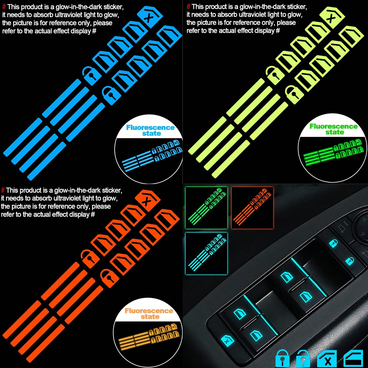 Car Accessories Quotes - 18 قطعة من ملصقات أزرار التحكم