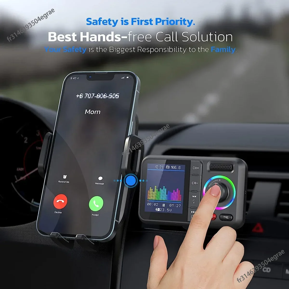 Fm Transmitter - جهاز إرسال FM لاسلكي مع شاشة
