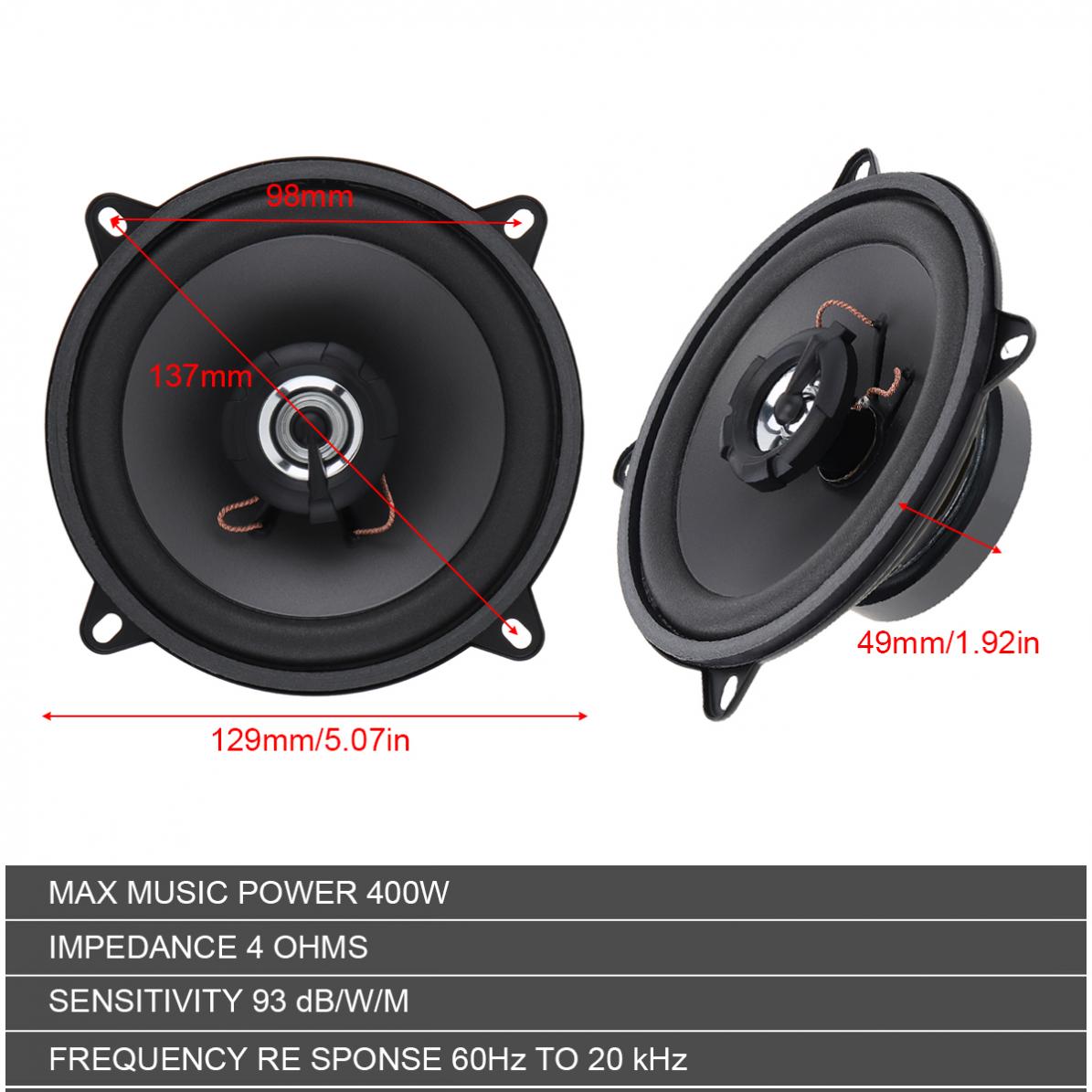 5 بوصة 400 واط / 500 واط 2-Way - مراجعة Car Accessories Sound System وسعره