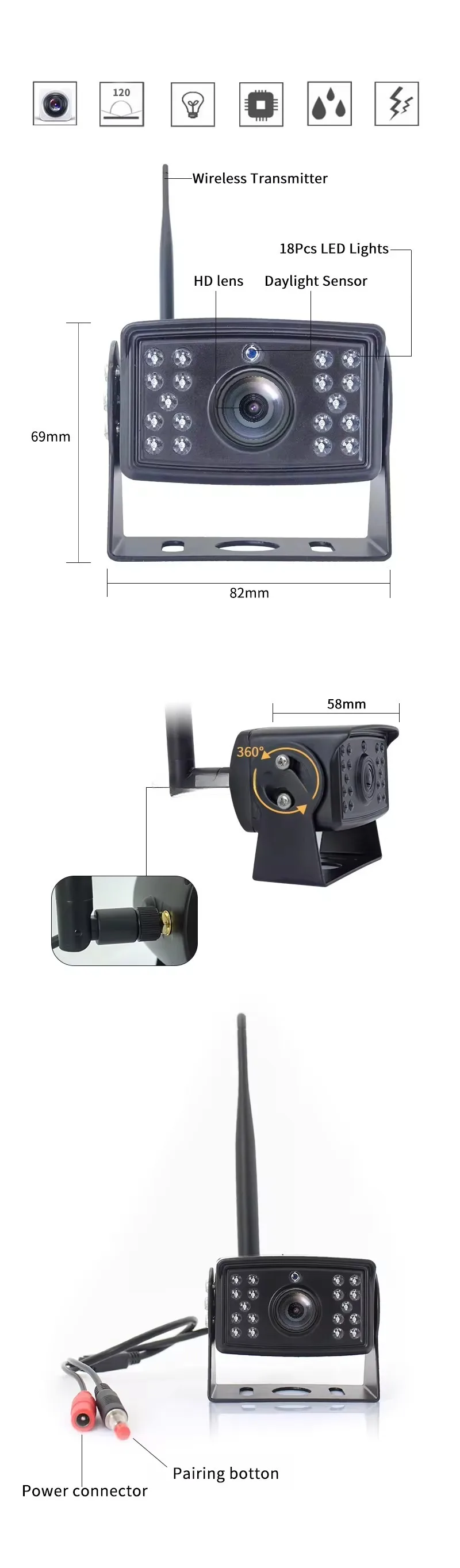نظام كاميرا لاسلكية للرؤية الخ - مراجعة Rear Camera For Car وسعره