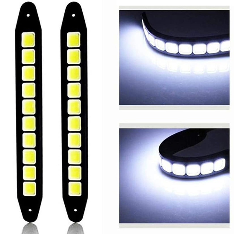 1/2 قطعة DRL COB سيارة LED الن - مراجعة Car Accessories For Road Trip وسعره