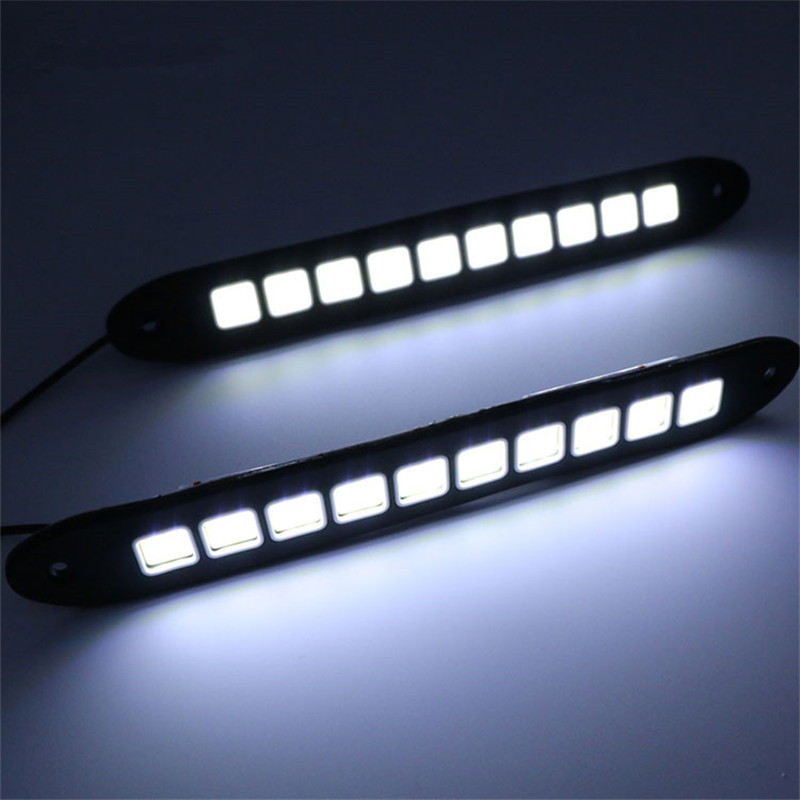 1/2 قطعة DRL COB سيارة LED الن - مراجعة Car Accessories For Road Trip وسعره