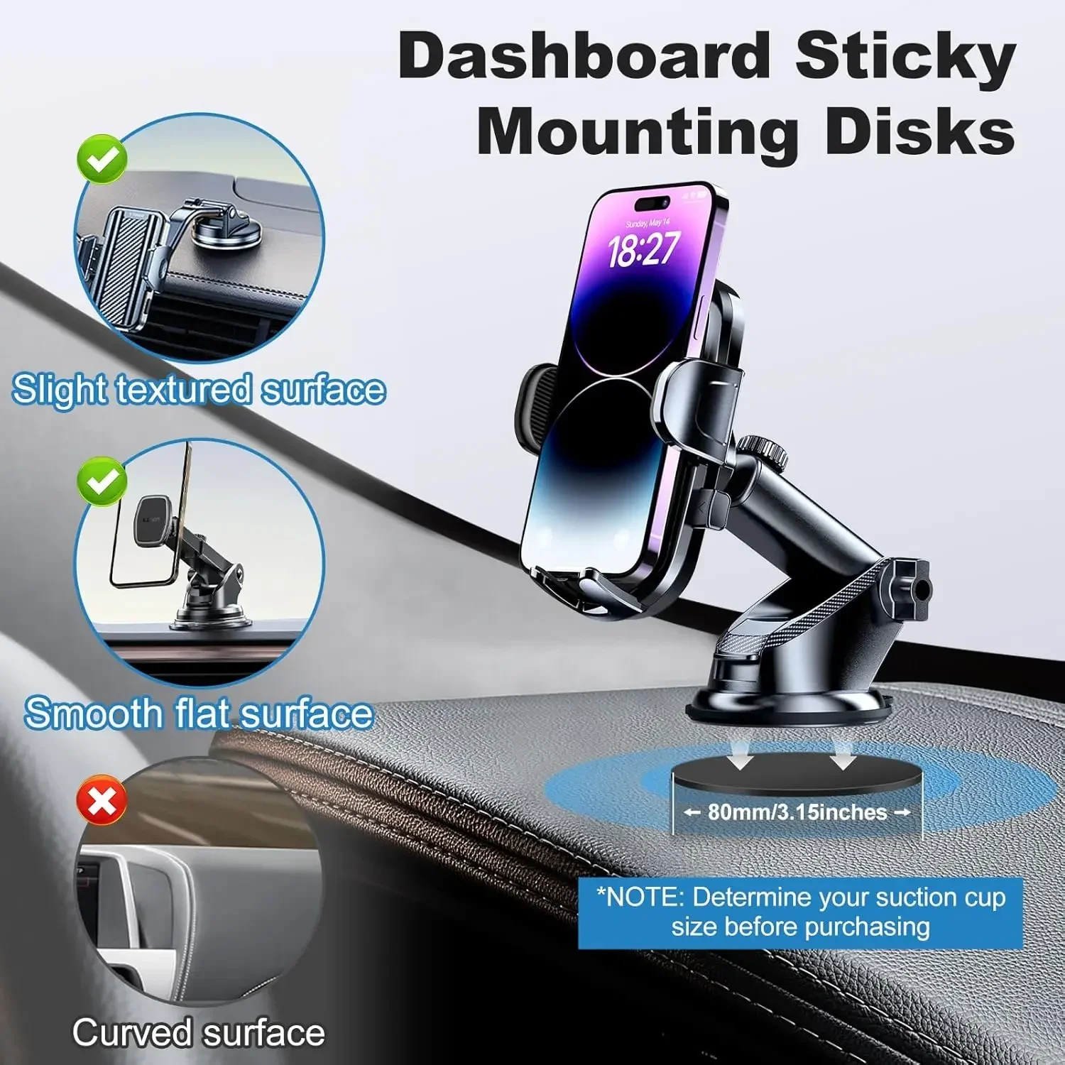 مجموعة وسادات لاصقة عالمية للو - مراجعة Car Accessories Phone Holder وسعره